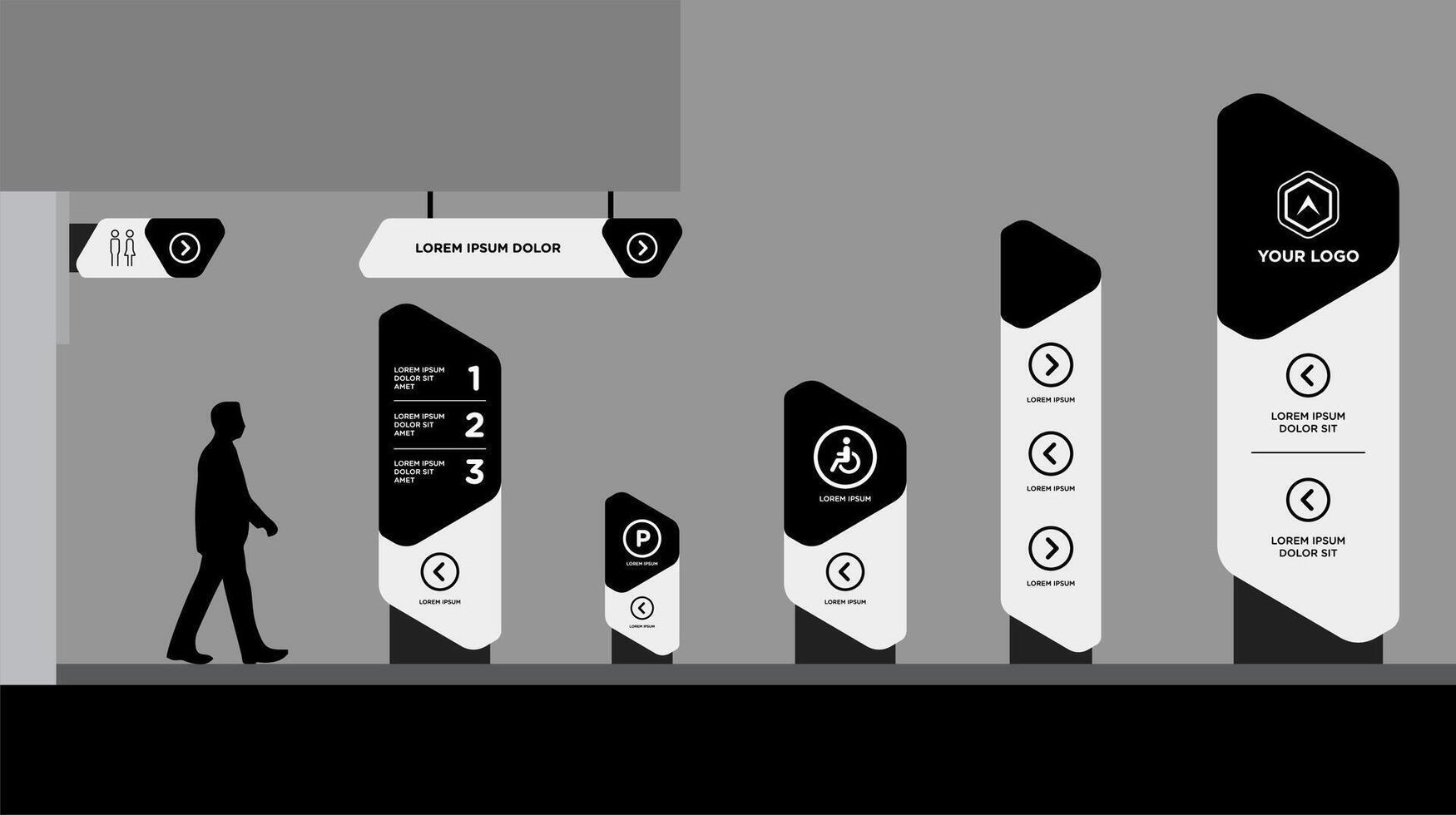 Tower Exterior and interior signage business vector