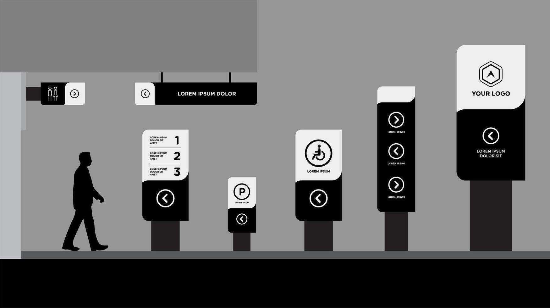 tower Set of signage vector