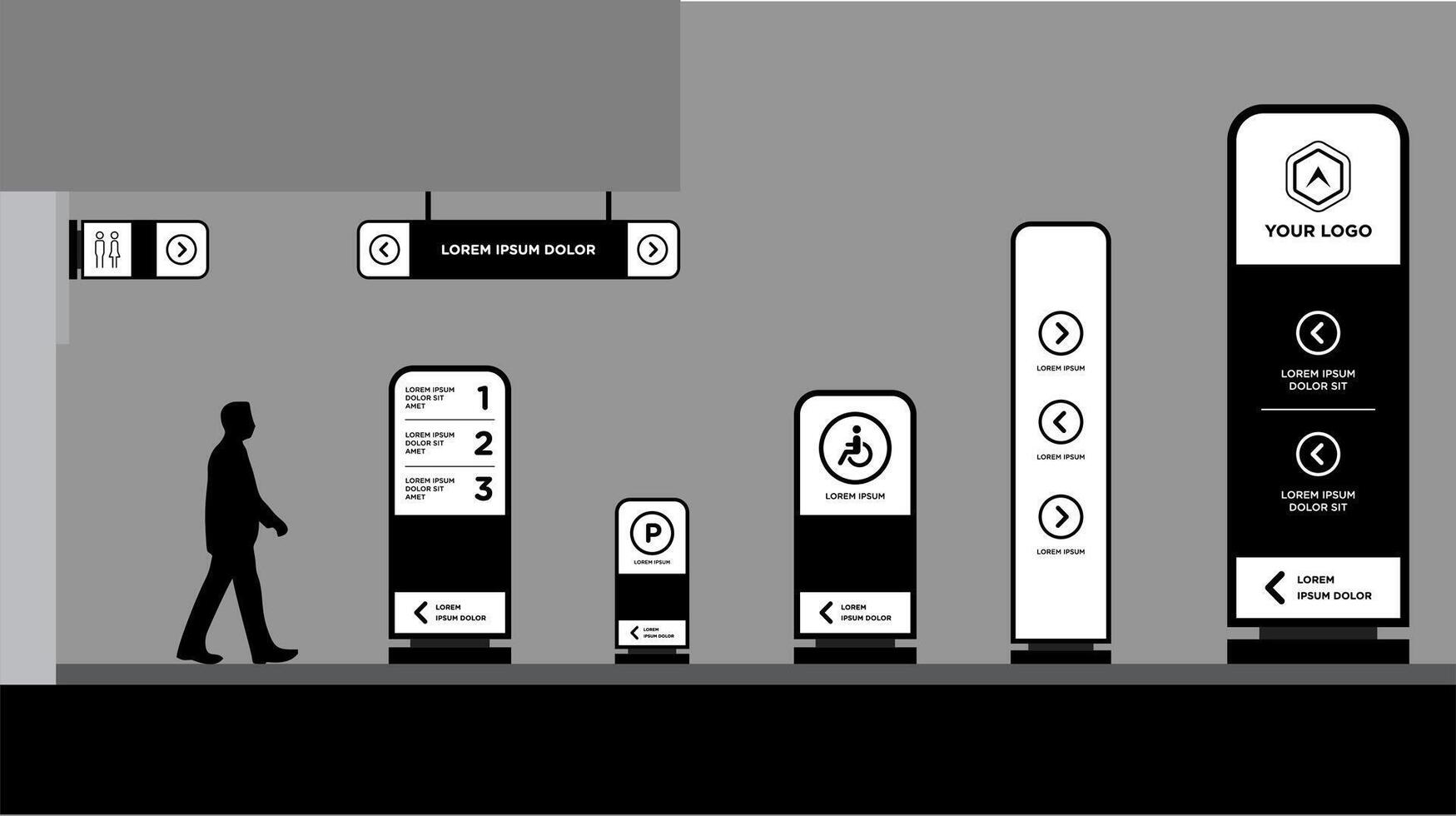 Tower signage concept corporate identity vector