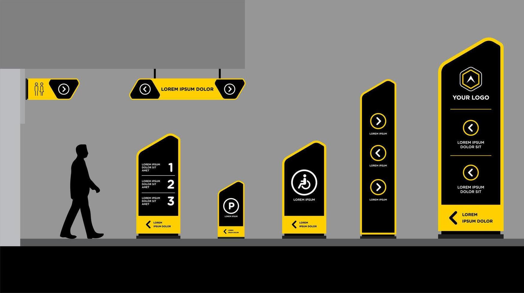 Tower Advertisement billboards set vector