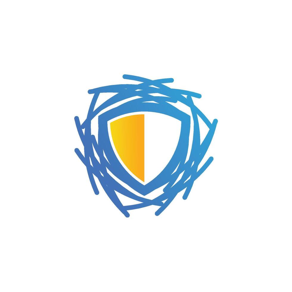 Abstract Shield in Nest Design, Security and Protection Concept. vector