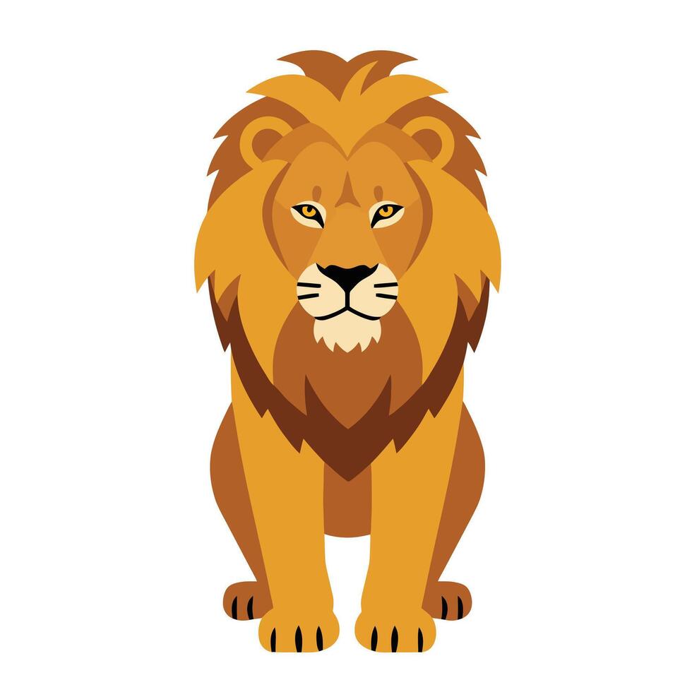 Clean Lion Illustration in Minimal Cartoon Format vector