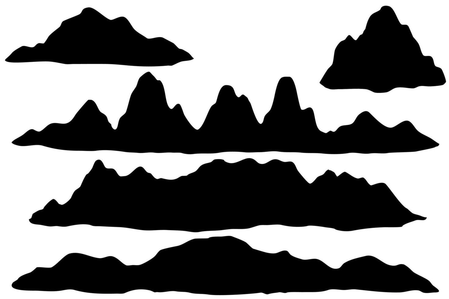 flat mountain collection vector