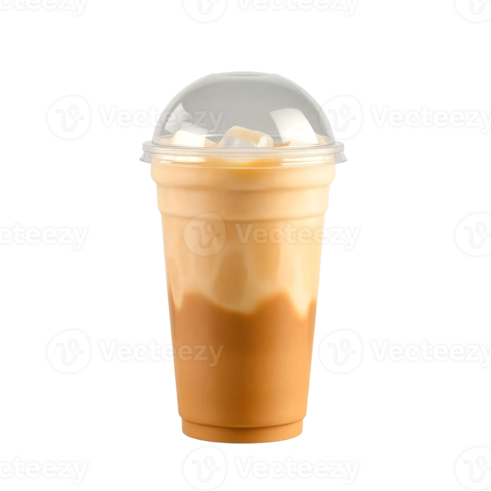 An iced coffee with a lid on top png