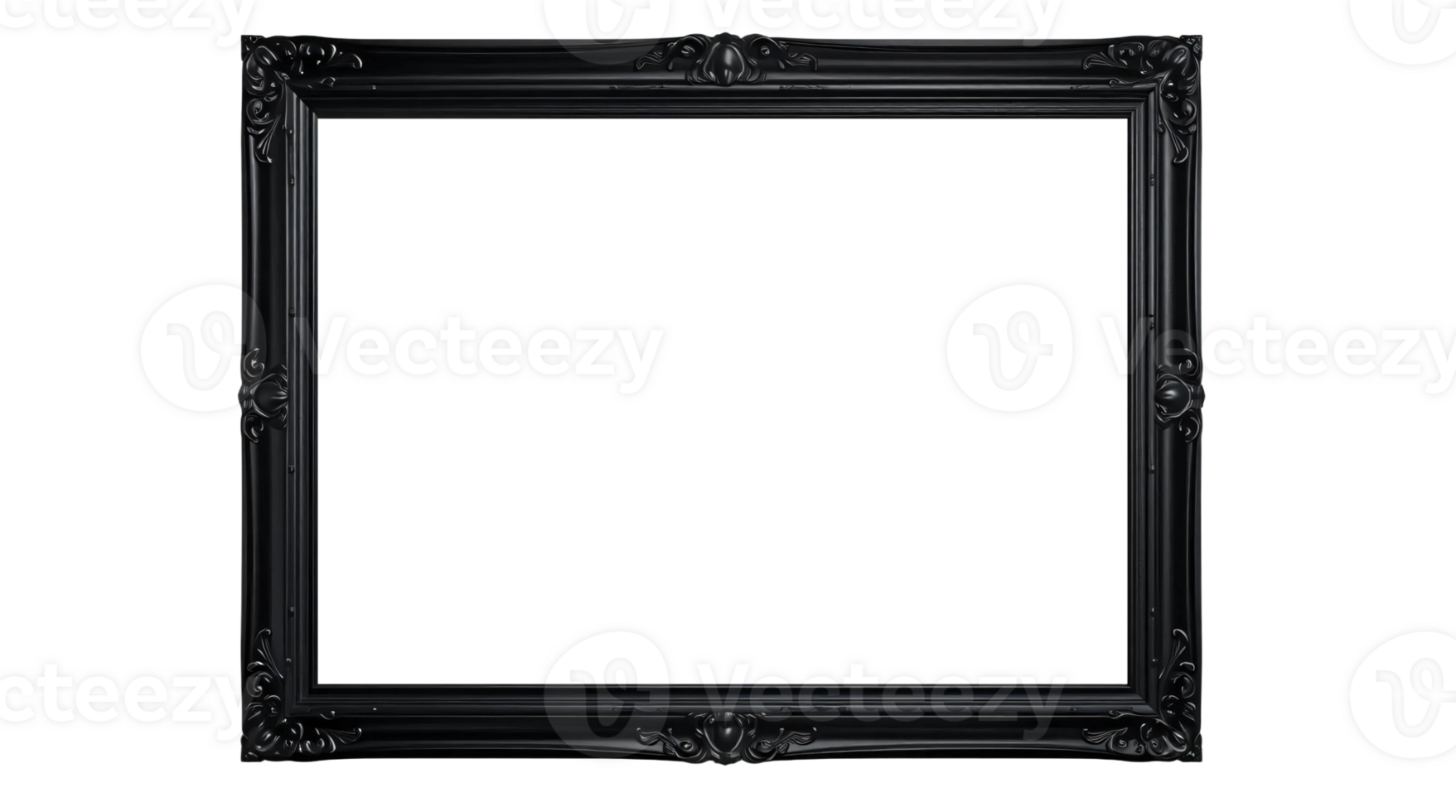 A black frame with ornate design on it png