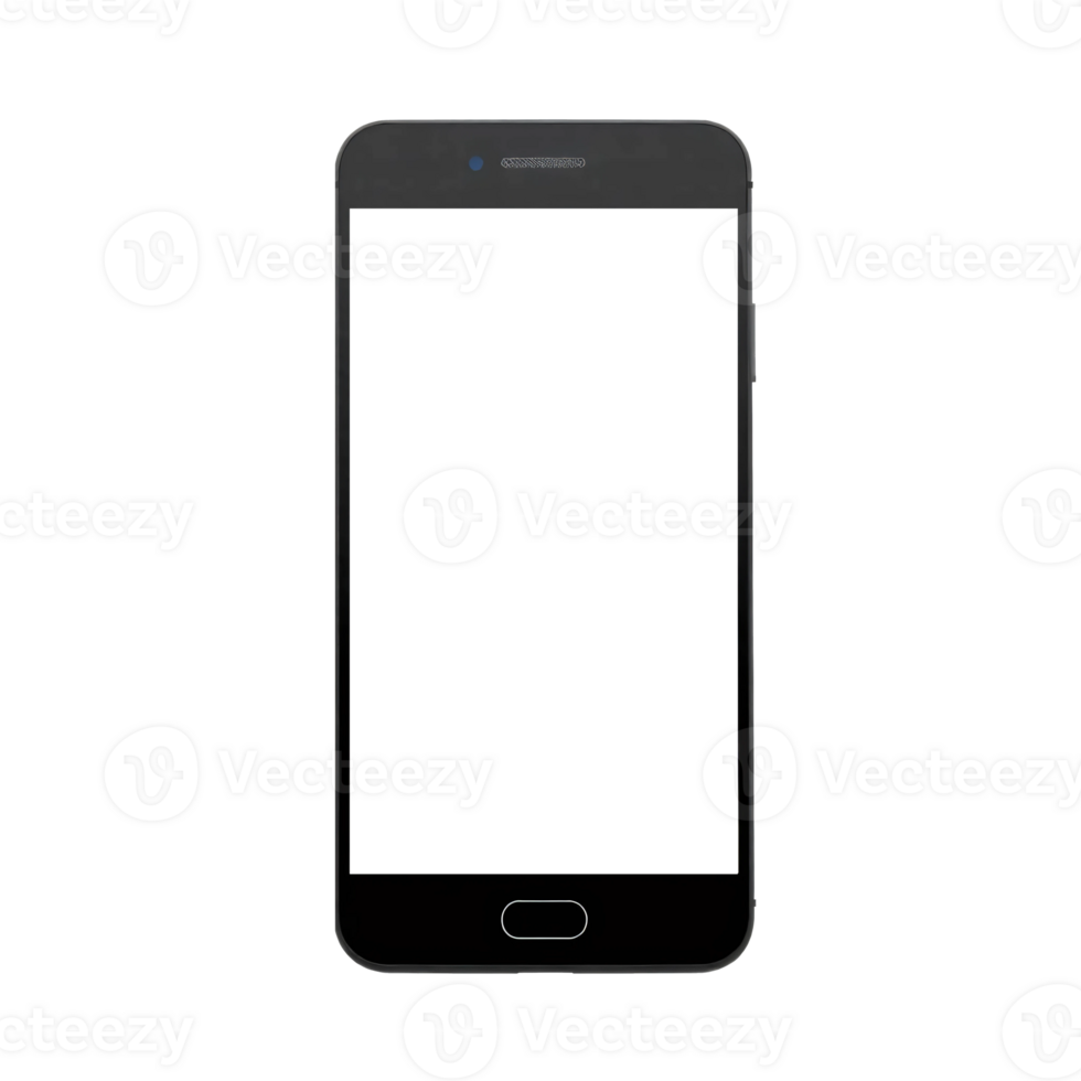 A black smartphone with a black screen on it png