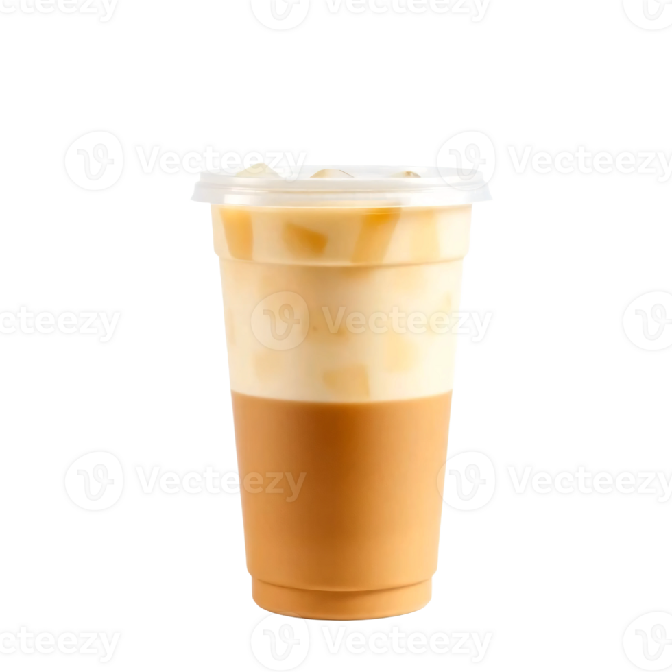 A cup of iced coffee with a lid on it png