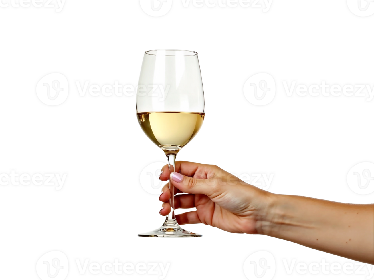 A hand holding a wine glass png
