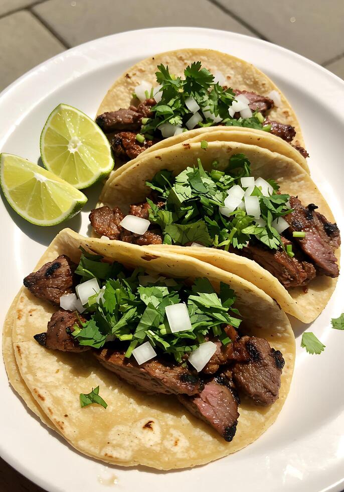 Authentic Carne Asada Street Tacos with Lime photo