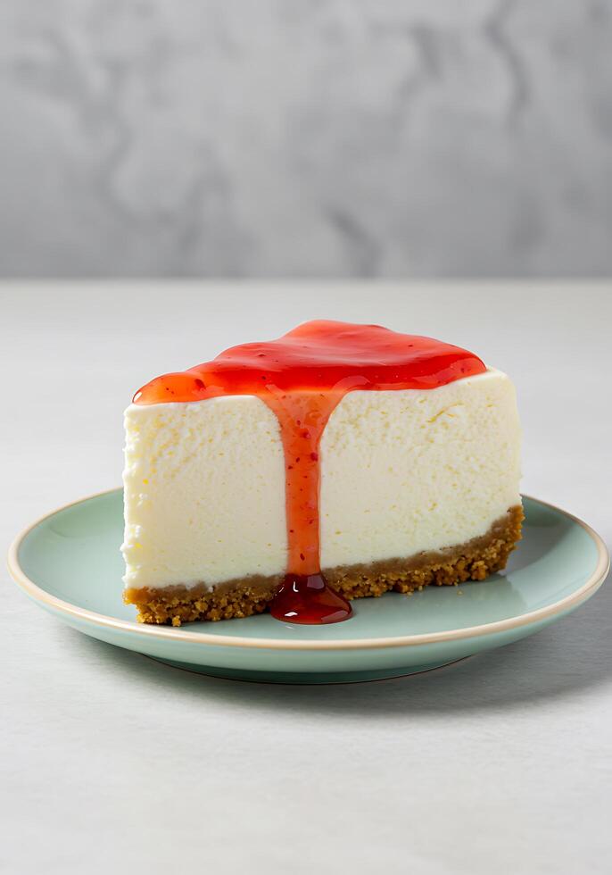 Delicious Creamy Dessert on a Plate photo