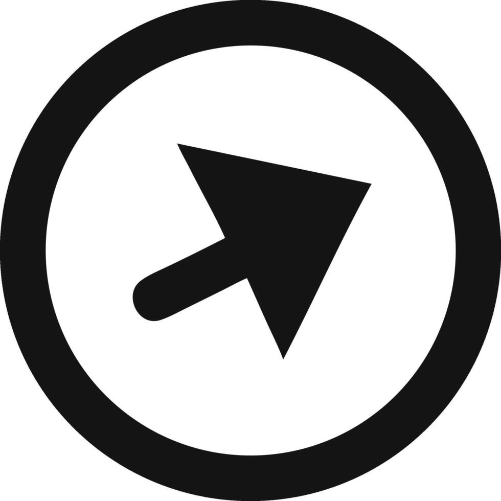 Mouse Cursor Arrow Inside Circle Icon vector