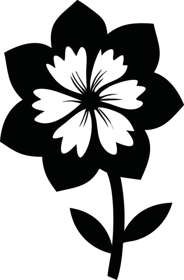 Decorative Flower Silhouette with Petal Pattern vector