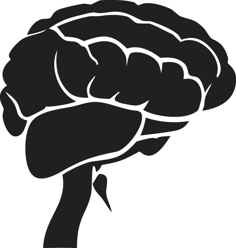 Simplified Diagram of the Human Brain vector
