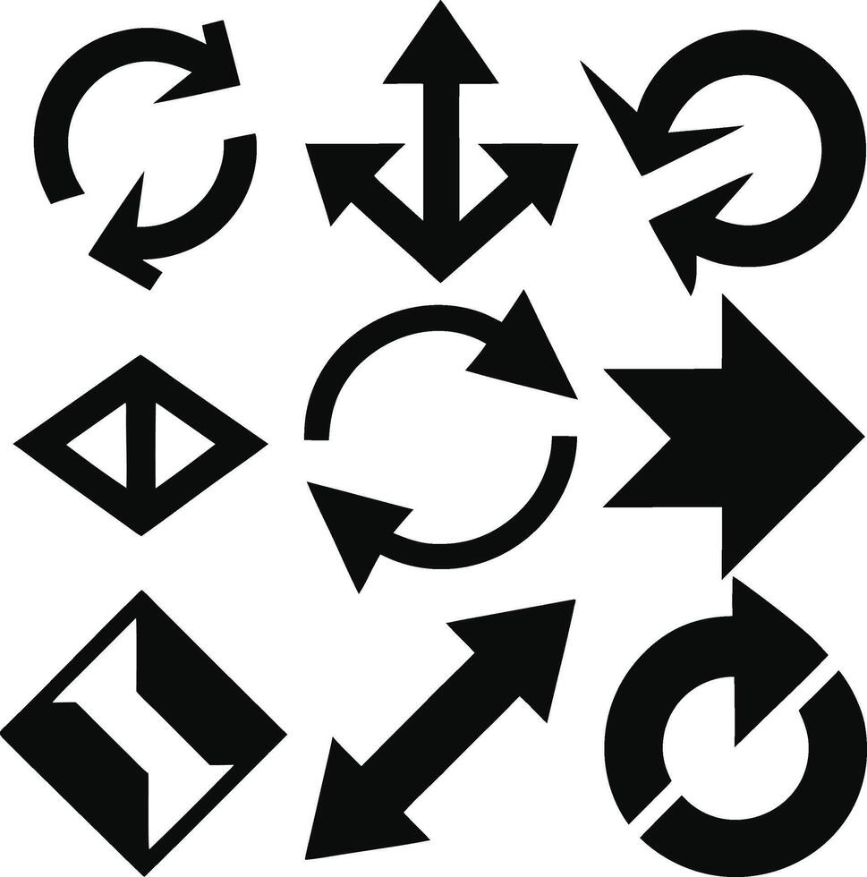 Collection of Directional and Circular Arrow Icons vector