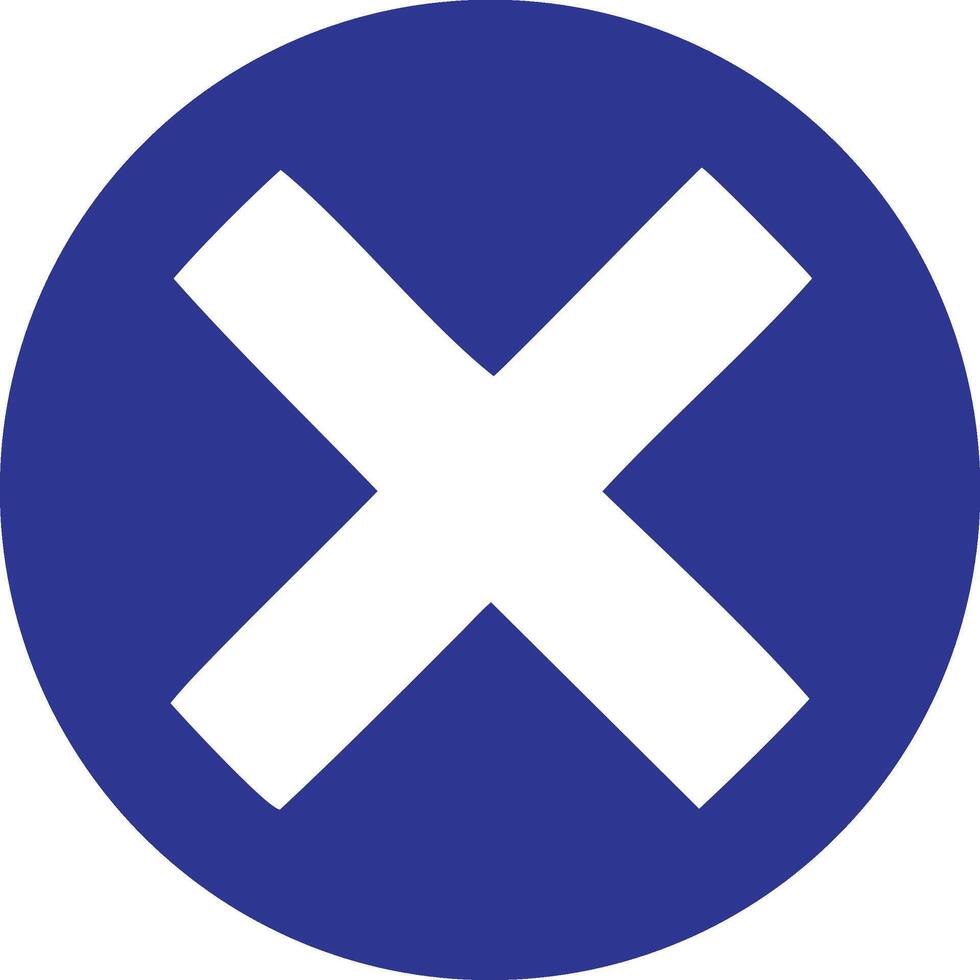 White Cross Symbol Inside Blue Circle vector