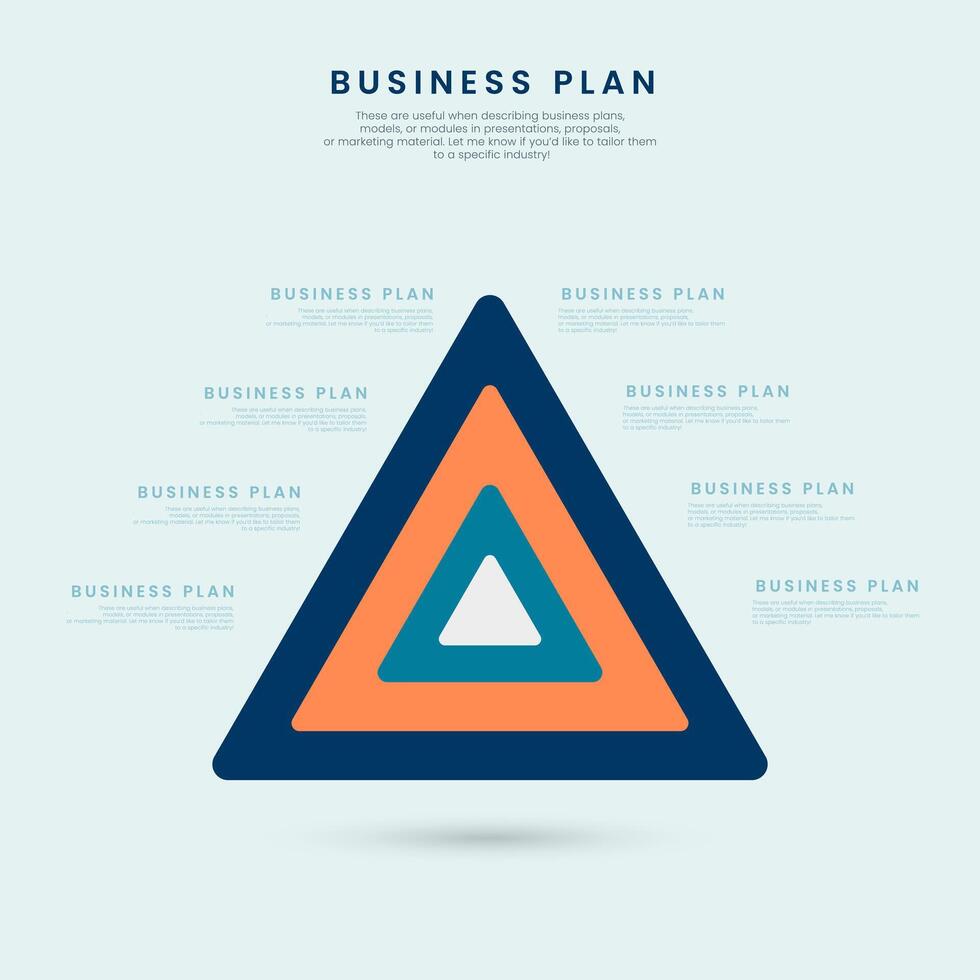 Business plan triangle diagram design vector