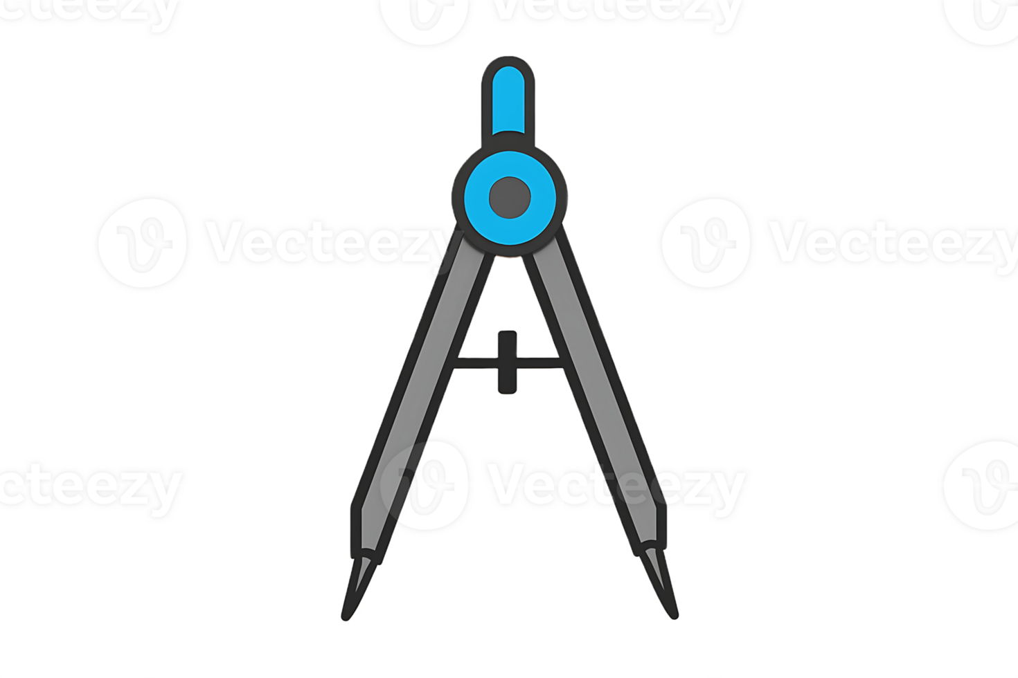 A compass with a blue handle on it png