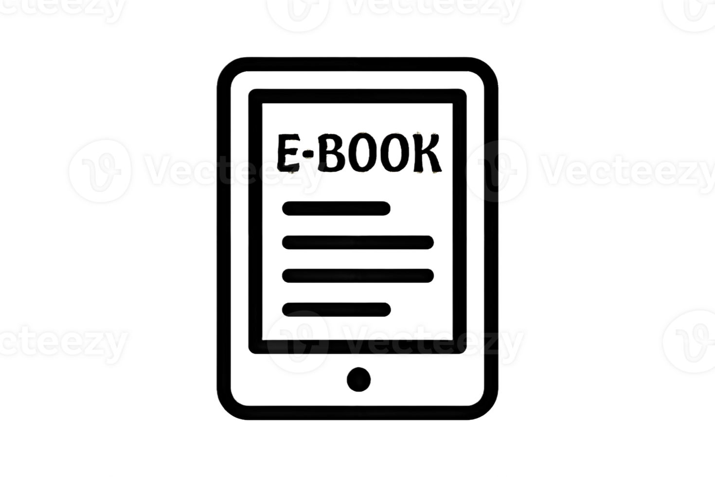 An icon of a tablet with the word e - book on it png