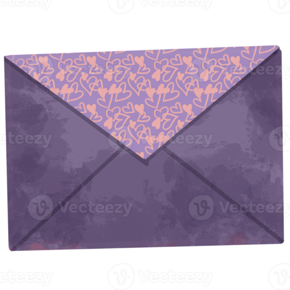 an envelope with a purple pattern on it png