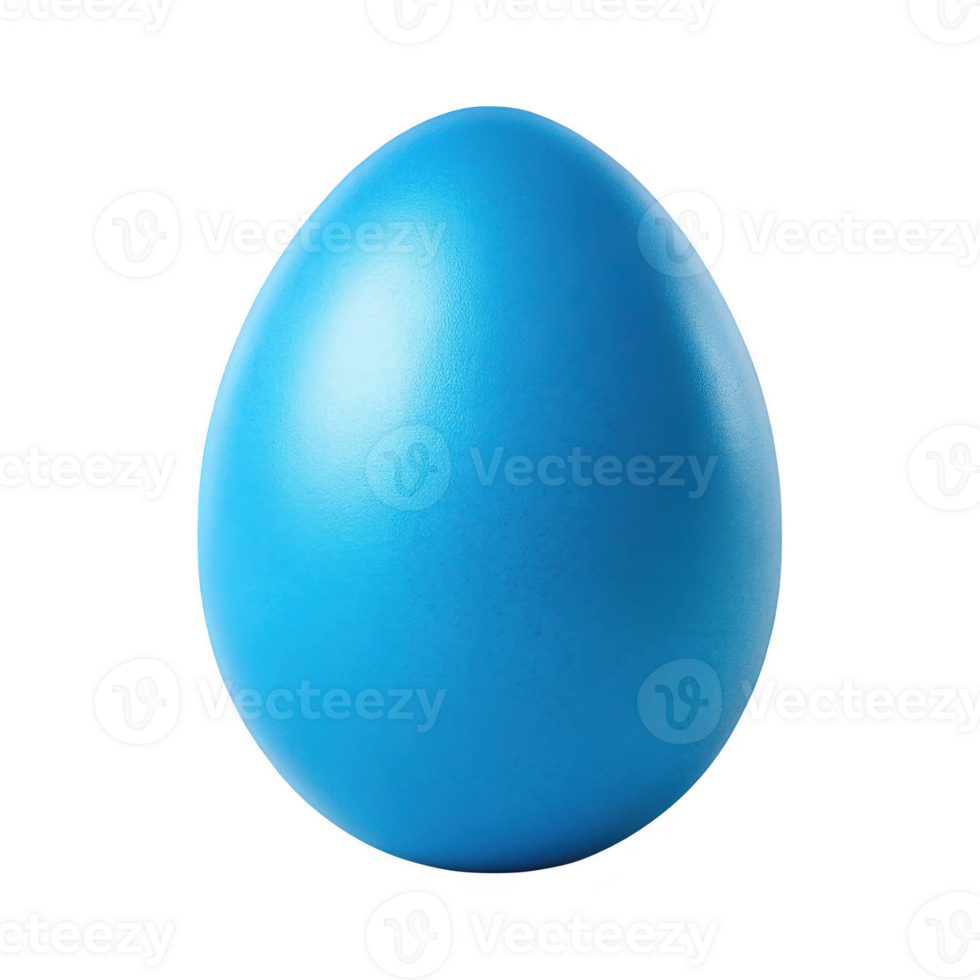 A single bright blue easter egg with a textured surface isolated on a transparent background isolated on transparent background png