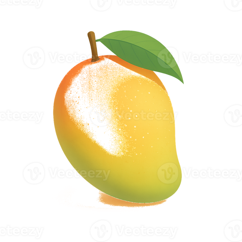 Minimal and clean illustration of a ripe mango with smooth gradients and soft textures. This design fits perfectly into summer, fruit, or healthy food themes. png