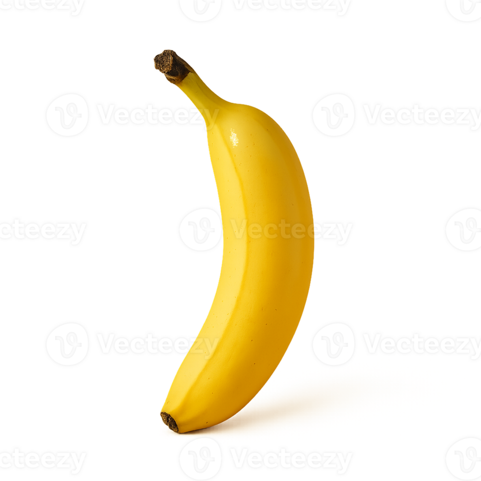 Minimal and clean image of a ripe banana on a transparent background. Ideal for food-related designs, healthy lifestyle concepts, or product packaging. png