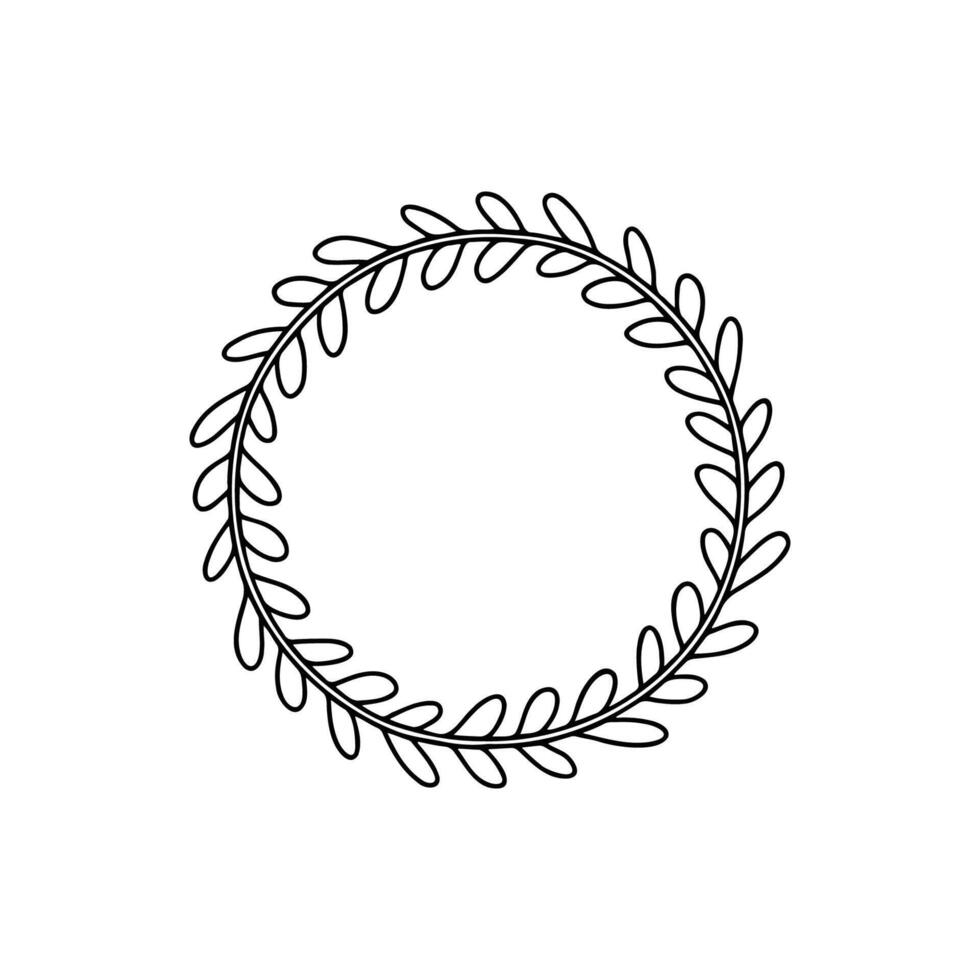 Floral circle wreath crown artwork vector