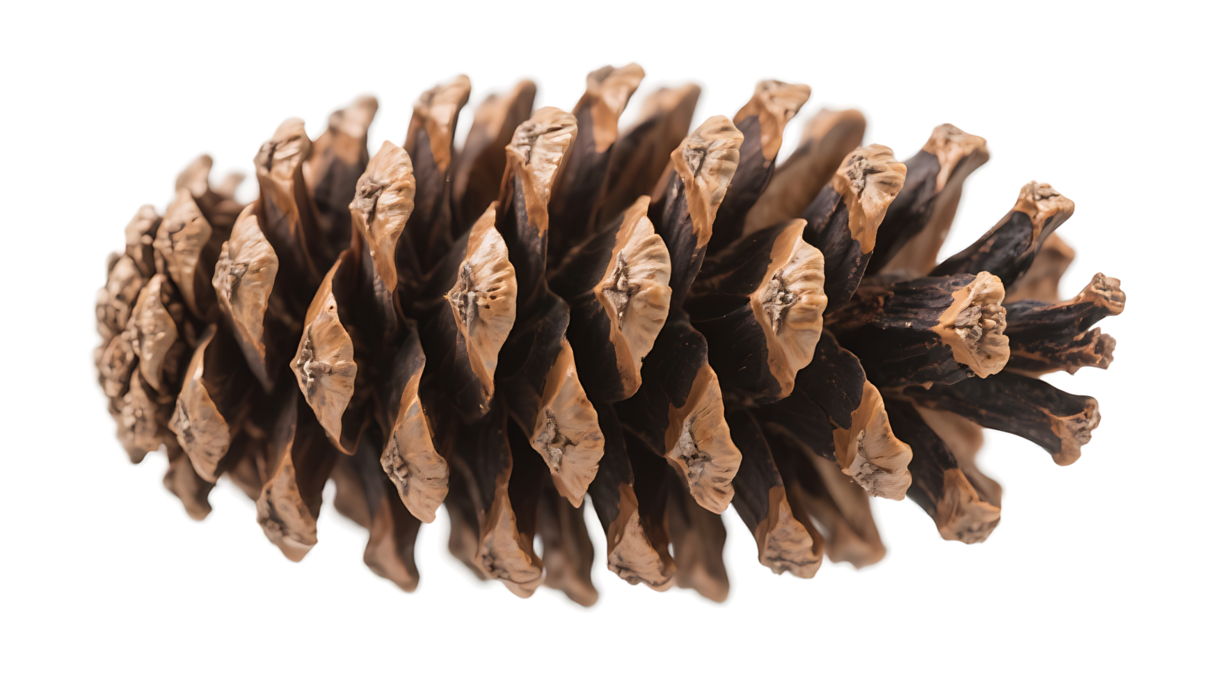 Transparent of a Detailed Pine Cone, A High-Resolution Image of a Single, Closed Pine Cone Isolated on a Transparent Background, Showing Intricate Details of its Brown and Tan Scales png