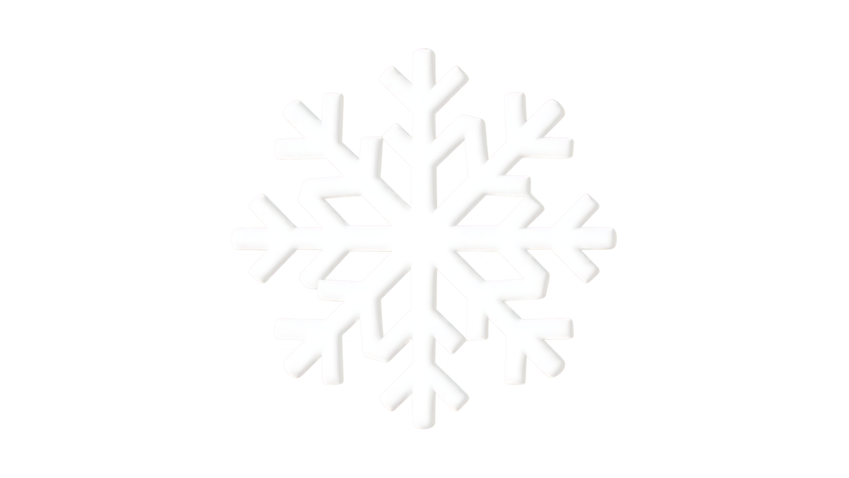 Transparent Snowflake Design Element, A Detailed White Snowflake with Intricate Geometric Patterns on a Transparent Background, Ideal for Winter Holiday Designs and Festive Decorations. png