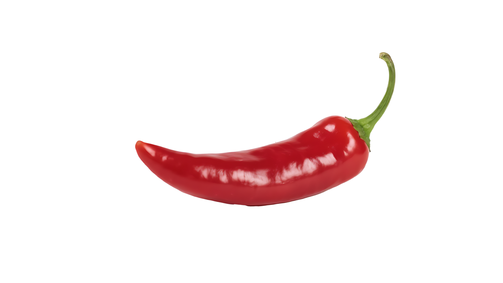 Transparent of a Single Red Chili Pepper, Vibrant Red Chili Pepper Isolated on a Transparent Background, Perfect for Culinary or Spicy Themed Designs png