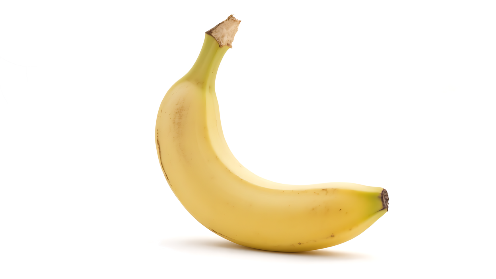 Transparent of a Single Ripe Banana, A Curving Yellow Banana Isolated on a Transparent Background, Ideal for Graphic Design Projects and Food Illustrations png
