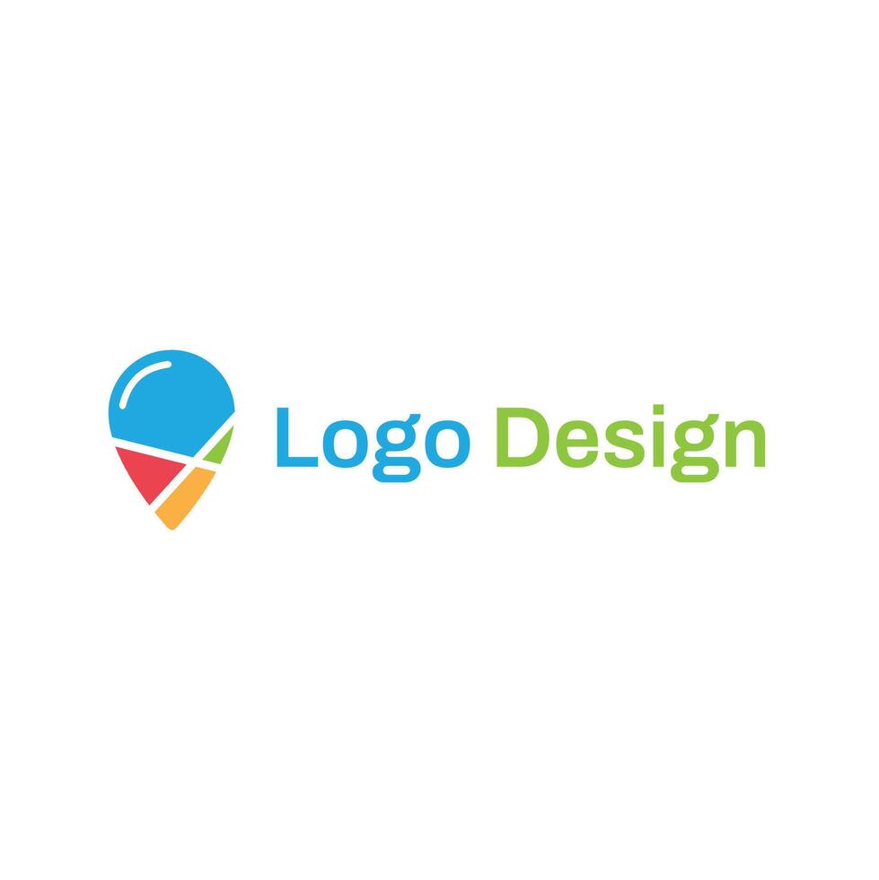 Colorful Map Logo with Four Segments in Modern Style vector