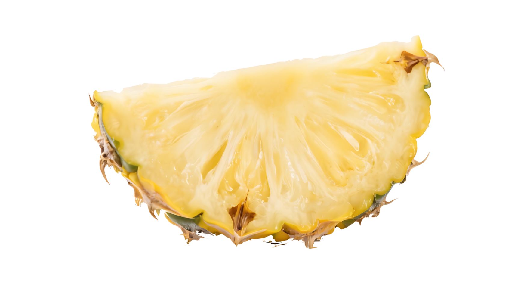 Transparent Pineapple Slice , Juicy Yellow Pineapple Wedge Isolated on Transparent Background, Perfect for Tropical Designs and Food Compositions png