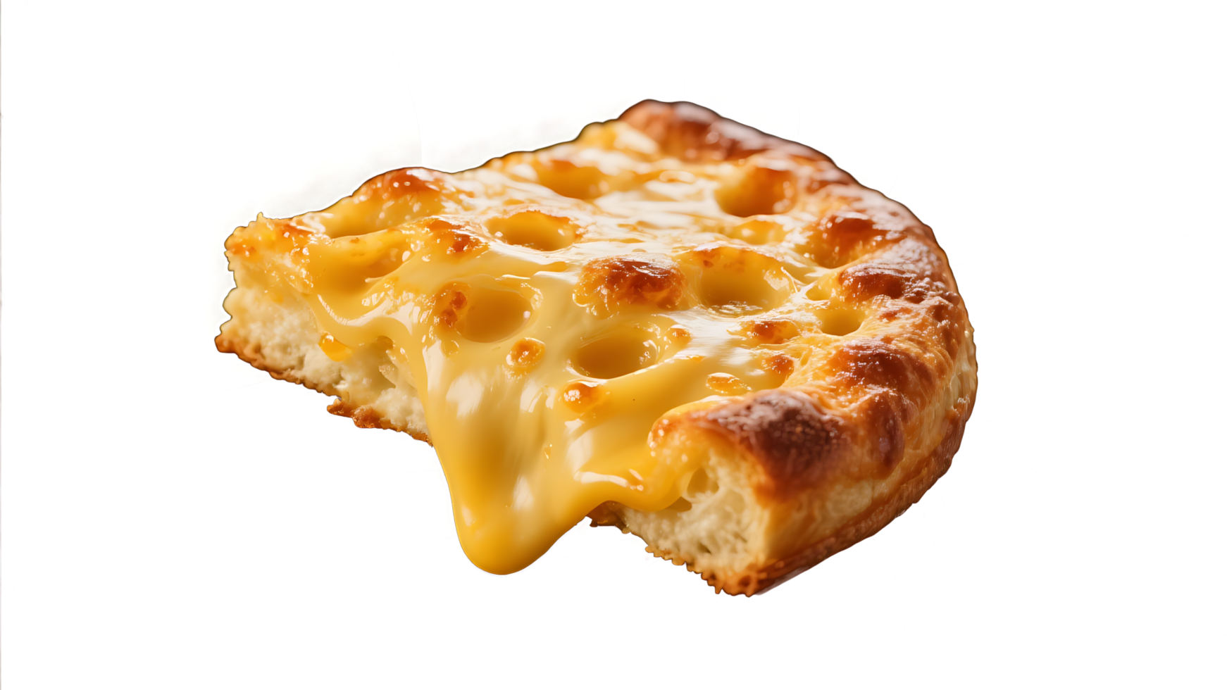 Transparent of Melted Cheese Pastry, Delicious Golden-Brown Baked Pastry with Melted Cheese Dripping, Isolated on Transparent Background for Food Design png