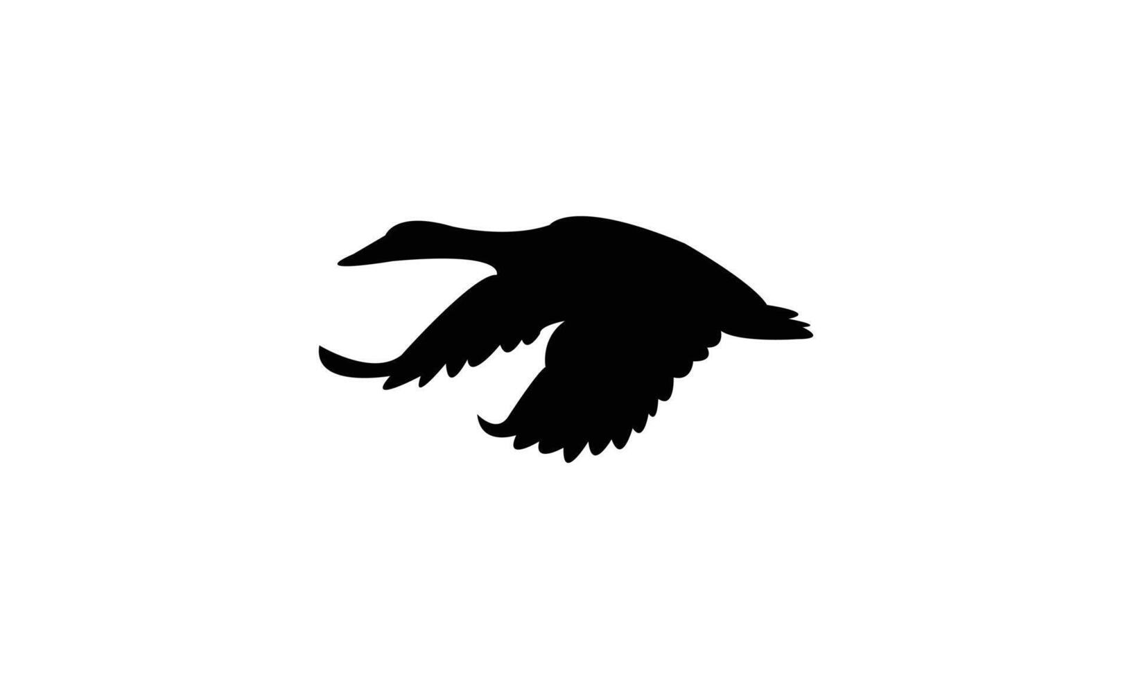 Flying American black duck bird black Silhouette Design vector