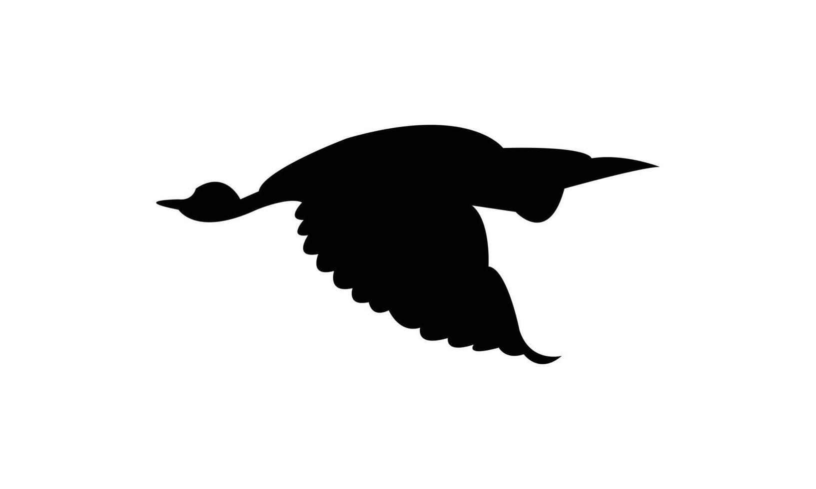Flying American bittern bird black Silhouette Design And Illustration. vector