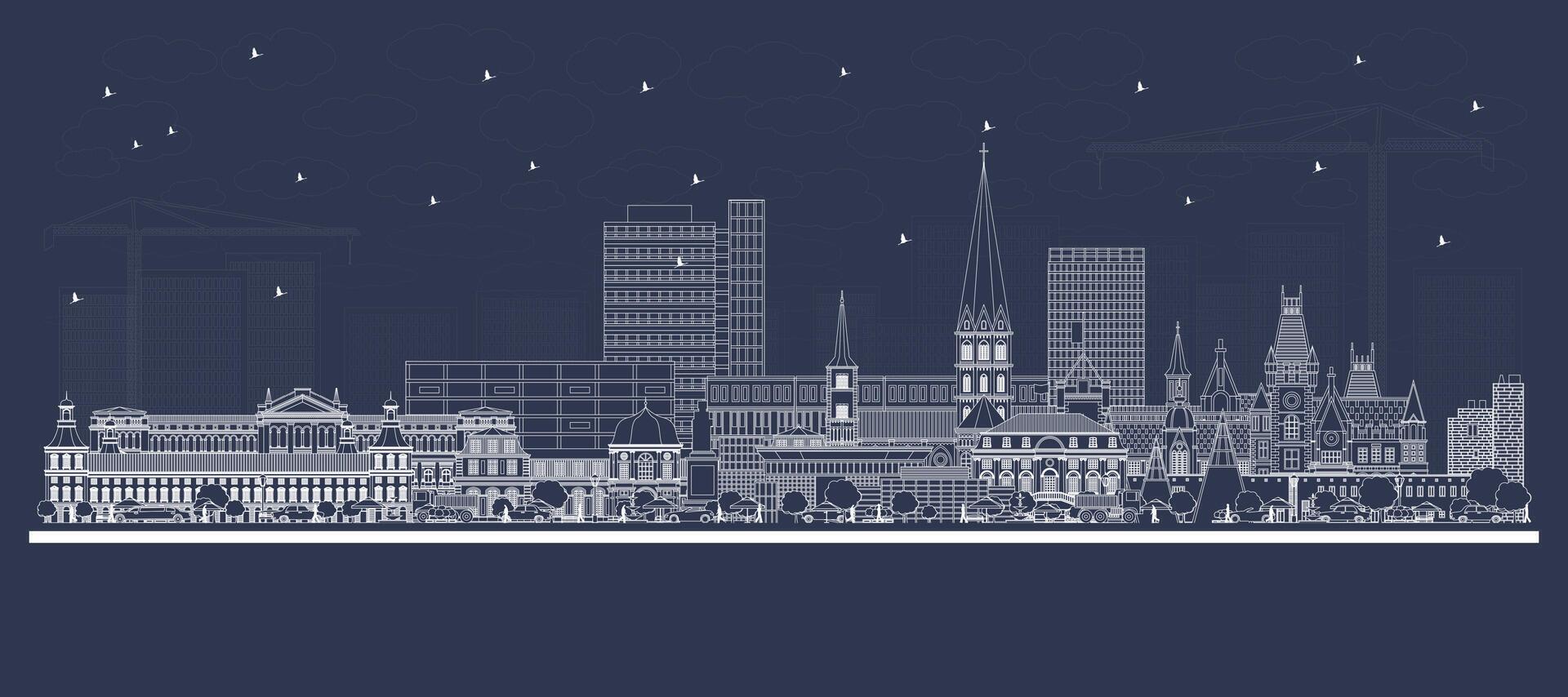Outline Bonn Germany City Skyline with white Buildings. Business Travel and Concept with Historic Architecture. Bonn Cityscape with Landmarks. vector
