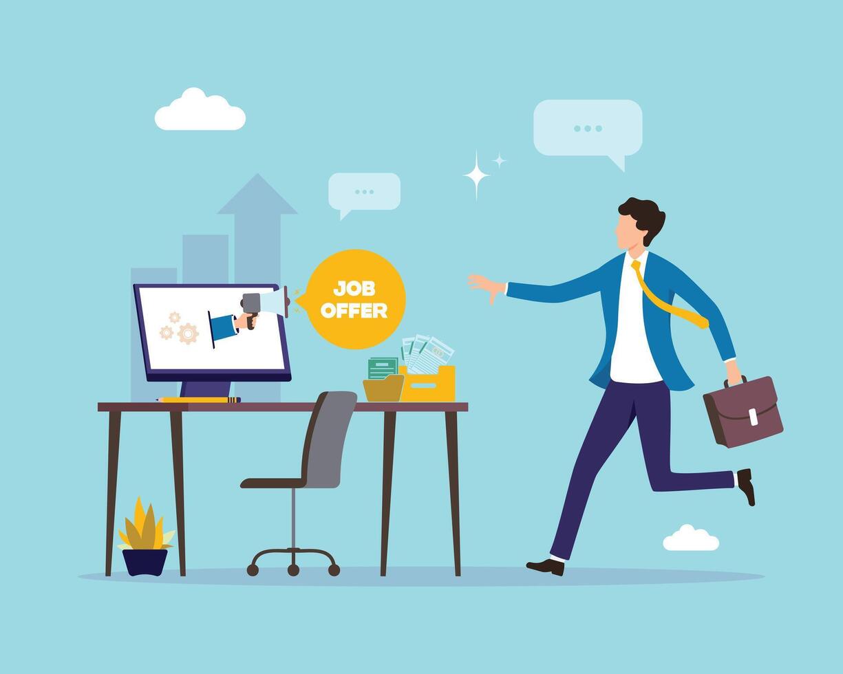 Job Offer Infographic with HR Announcement vector