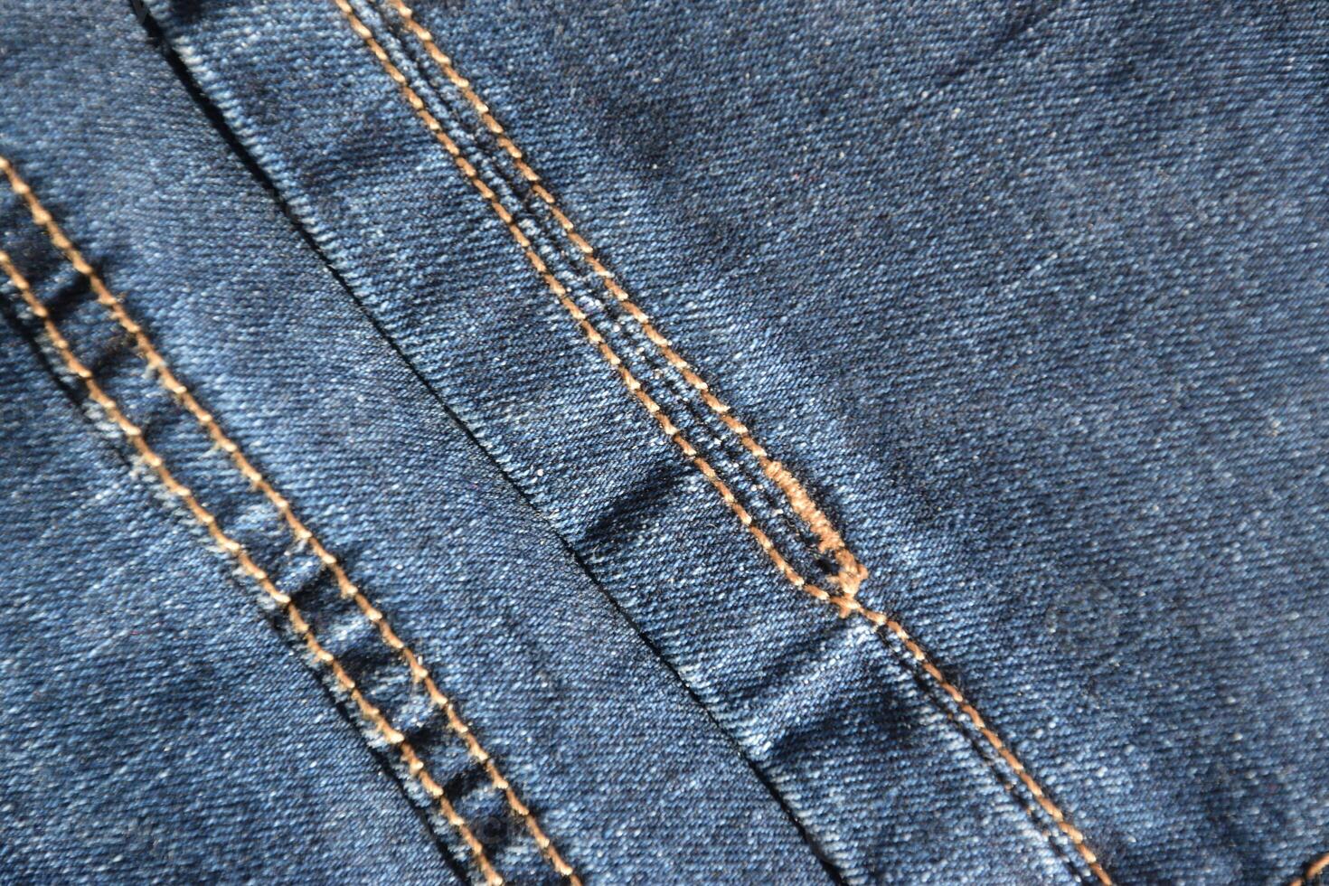 Close up view to space of empty light blue natural clean denim texture photo