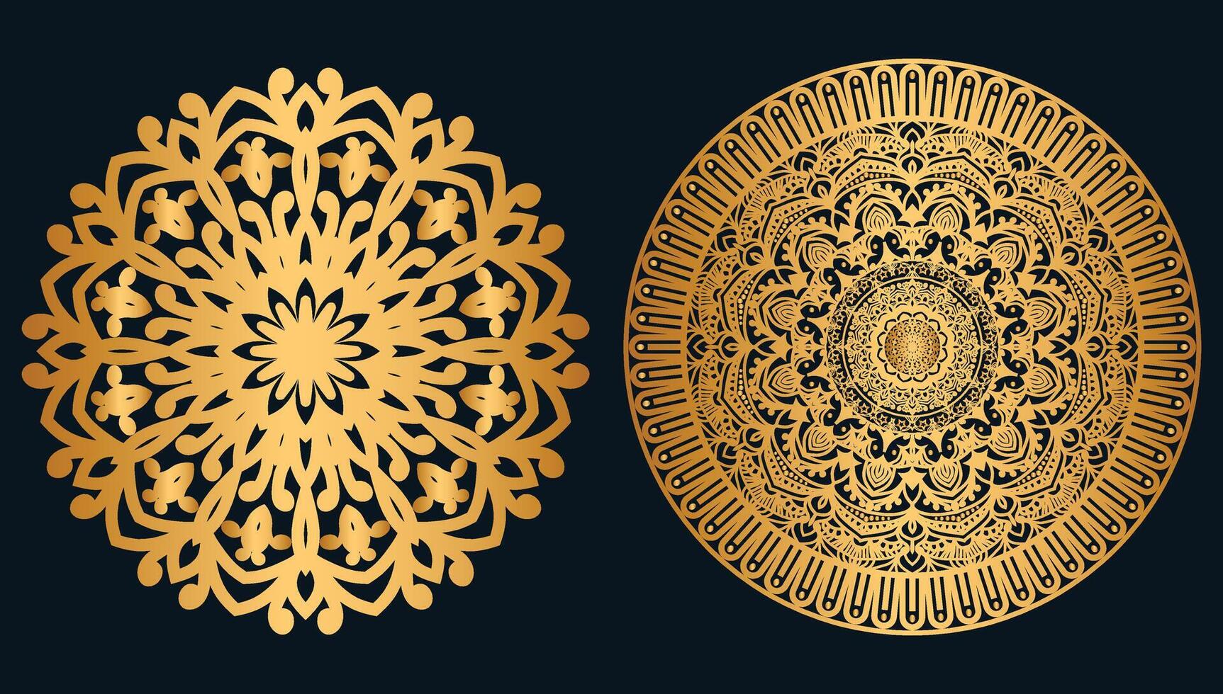 Islamic Mandala Gold Ornament and Mandala Raksha Bandhan Border With Top Hanging Decorative Threads vector