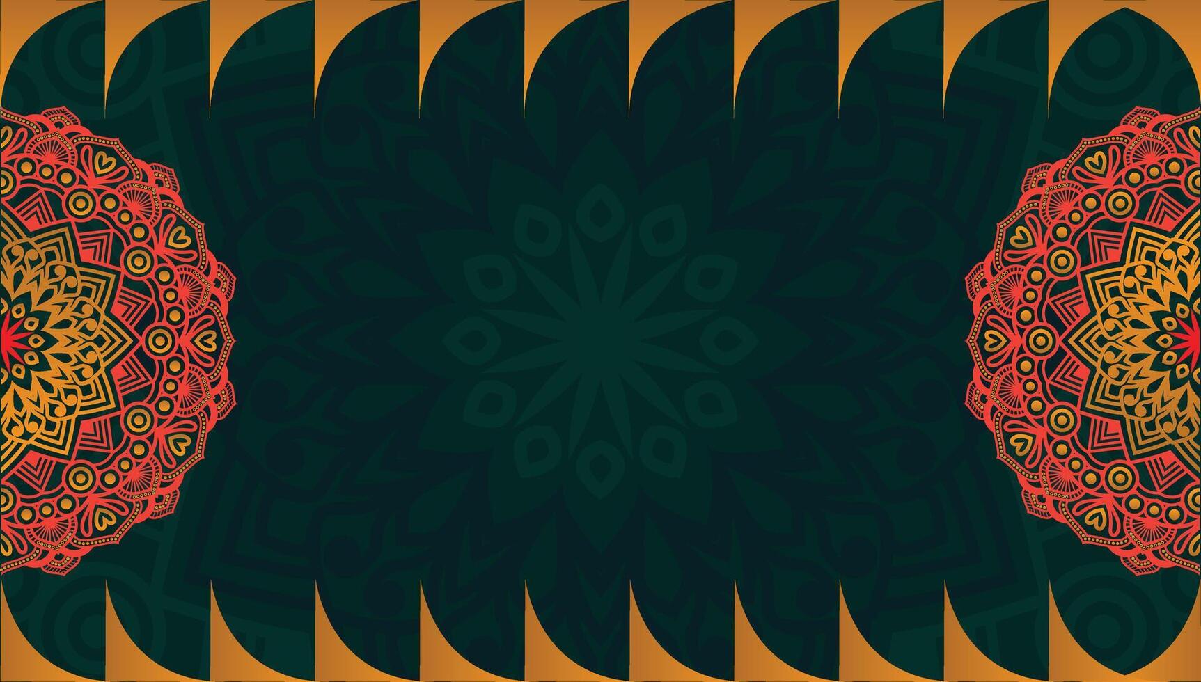 Colorful mandala design on dark background vector