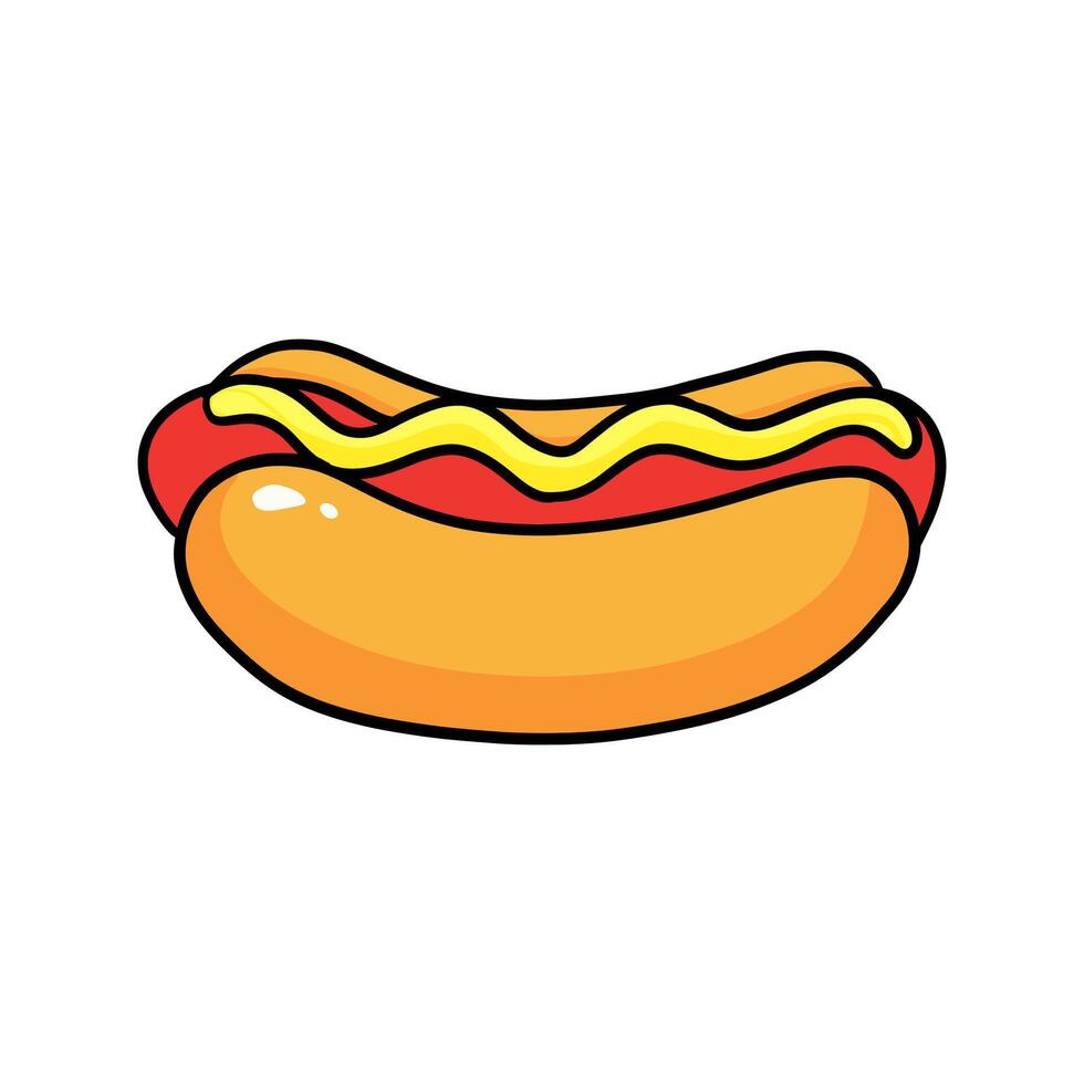 hotdog in many color vector