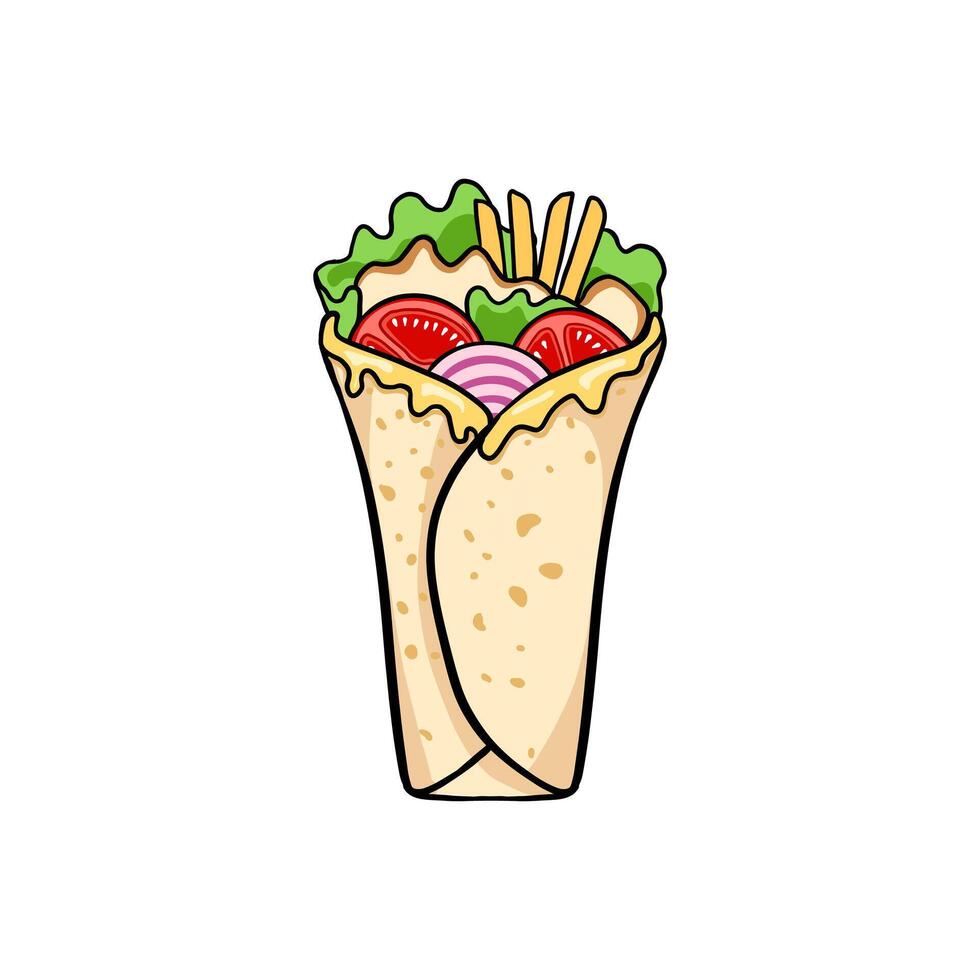 burritos in many color vector