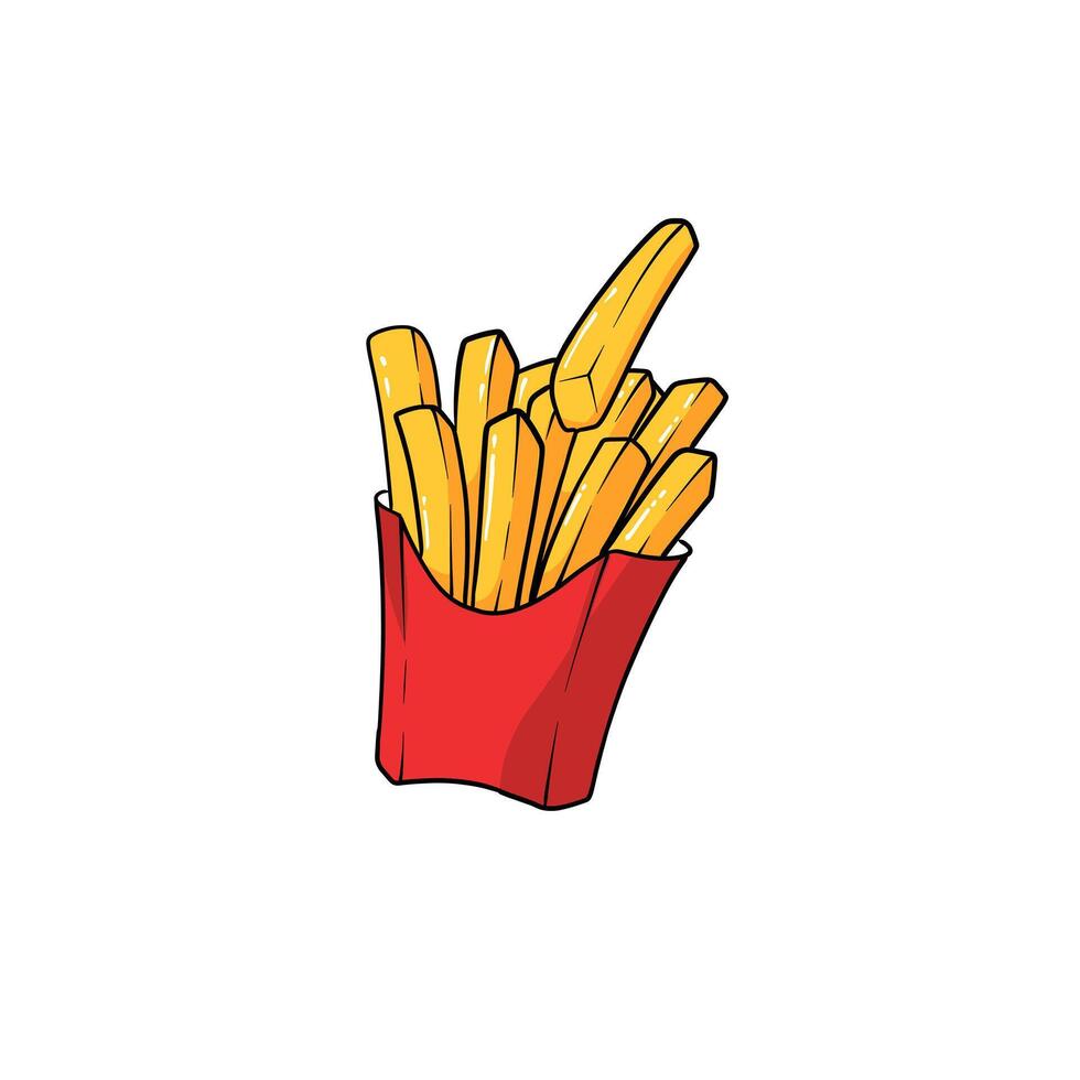 french fries in many color vector