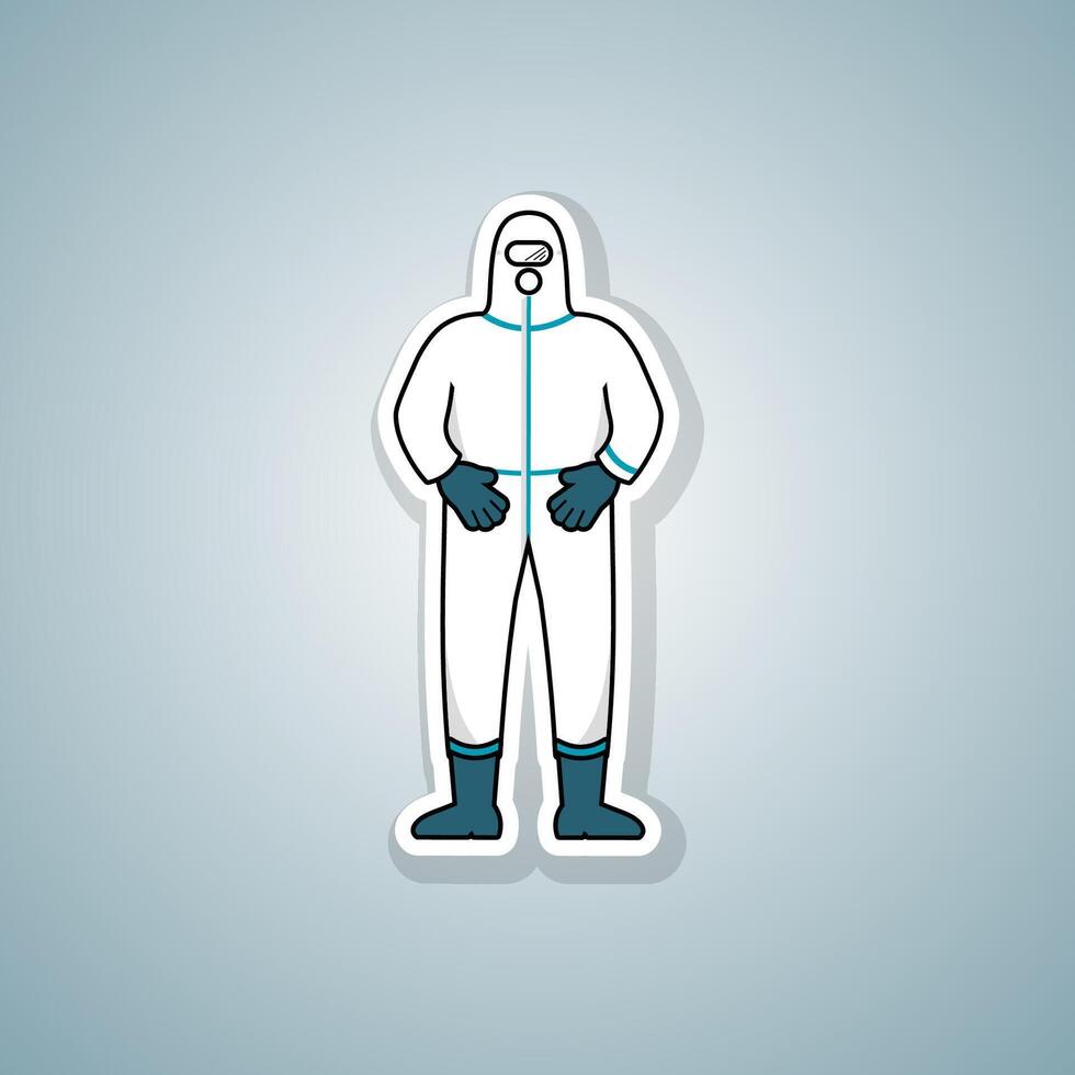 Person wearing protective suit vector
