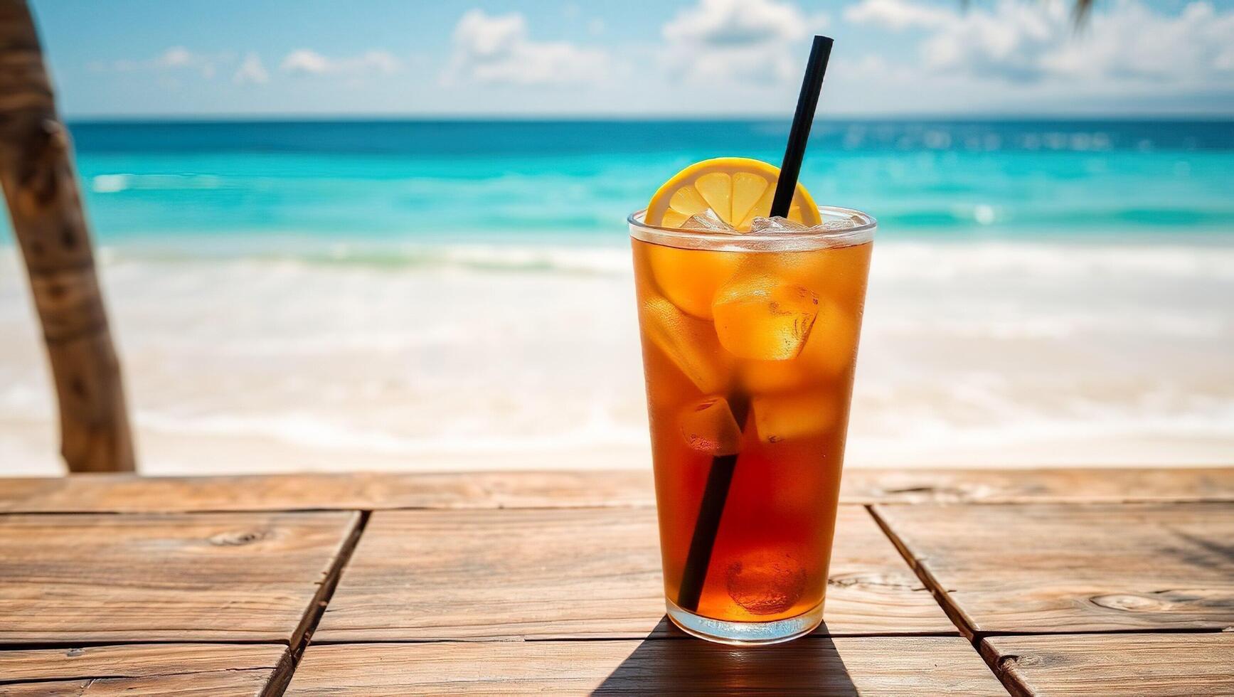 Tropical Iced Tea Lemon Escape by the Sea photo