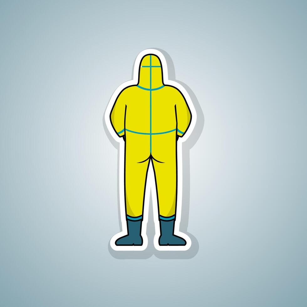 Yellow protective suit illustration vector