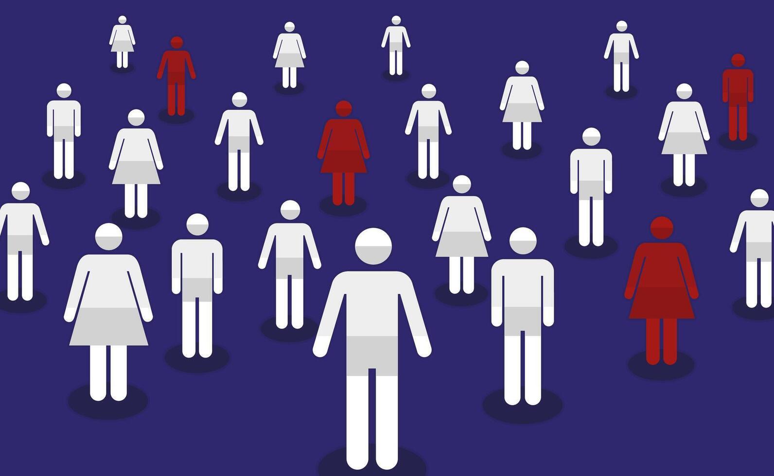 Social Distancing or Physical Distancing. People keeping distance for infection risk vector