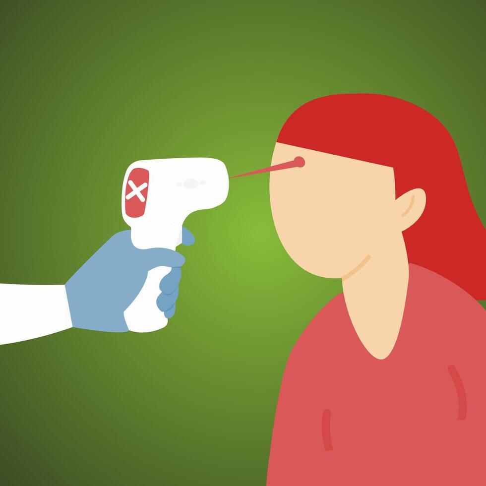 Thermogun for forehead to check condition vector