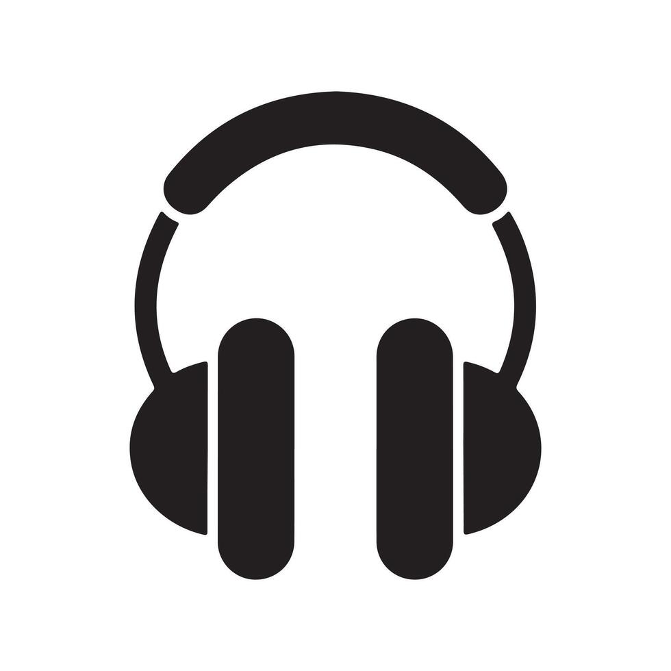 Simple Black Headphones Icon vector